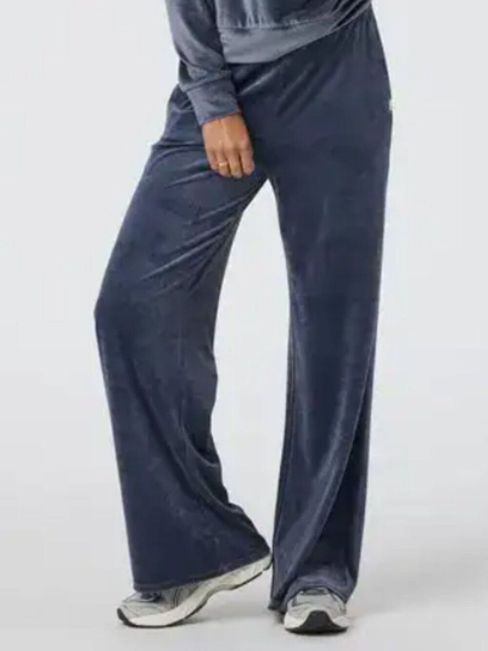 Vuori Haven Wide-Leg Lounge Pants Velour Rib Knit Azure Size M